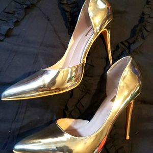 Lost Ink Rose Gold Stiletto Pumps Size 41
